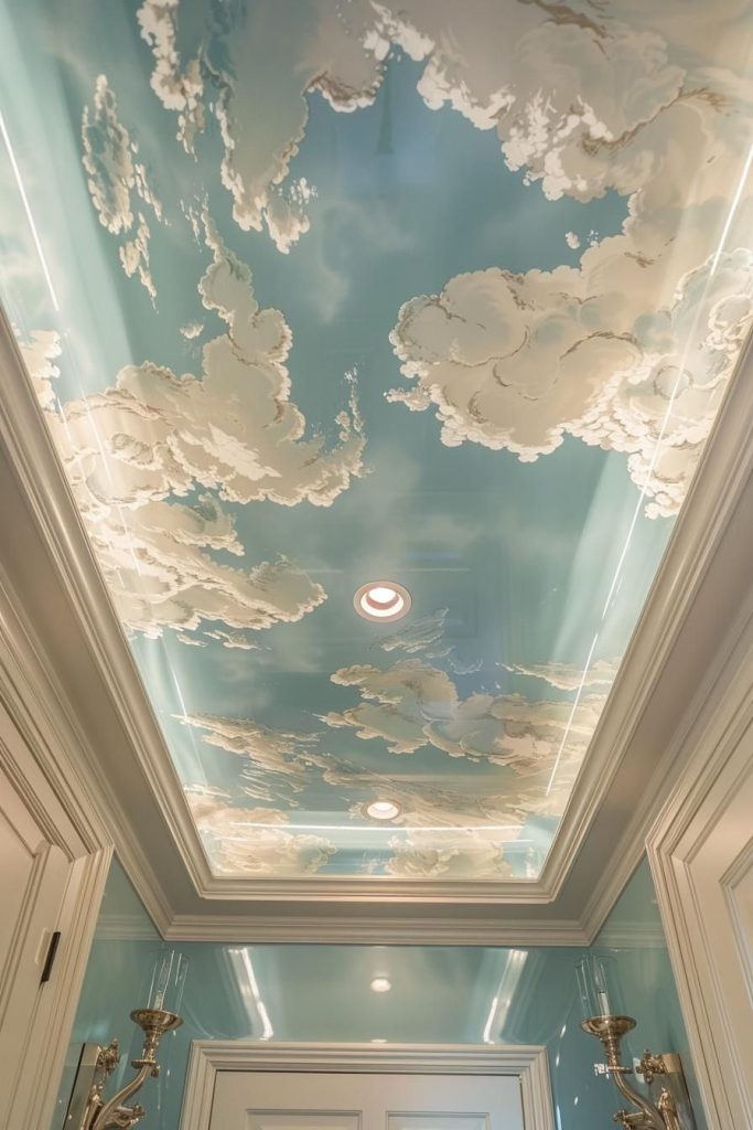 Trompe L’Oeil Mural sky clouds