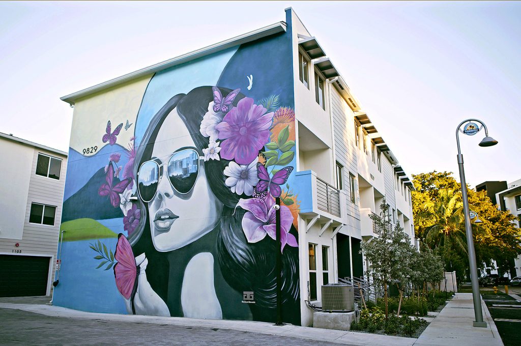 Midrise-apartment-building-Flowers-In-Hair-Portrait-Mural-Color-Dreamers
